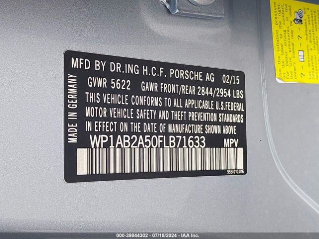 WP1AB2A50FLB71633 Porsche MACAN S