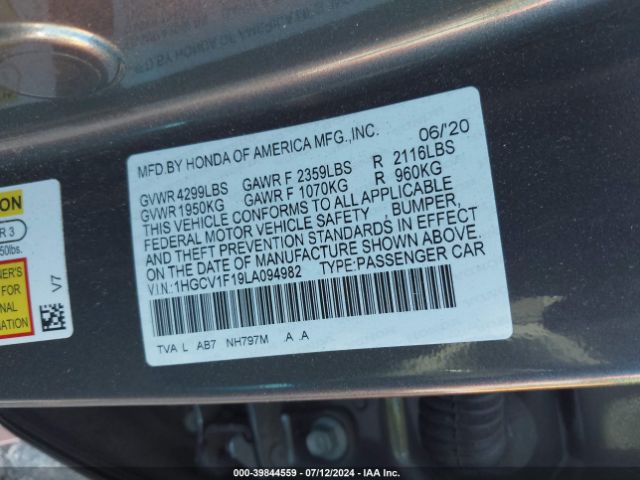 1HGCV1F19LA094982 Honda ACCORD LX