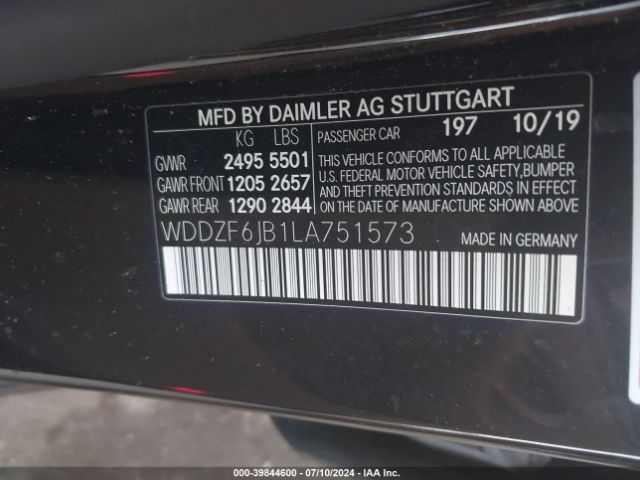 WDDZF6JB1LA751573 Mercedes-Benz E 450 4matic