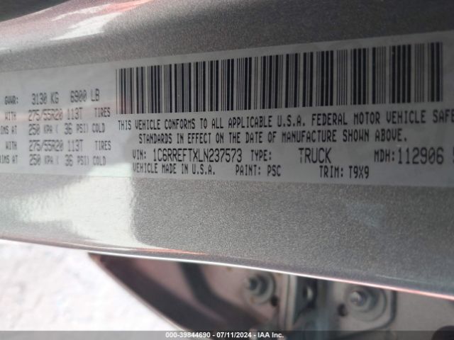 1C6RREFTXLN237573 RAM 1500 Lone Star  4x2 5'7 Box