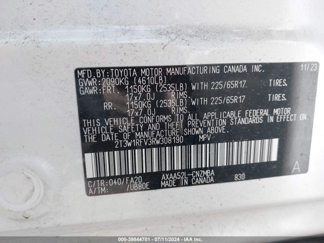 Toyota Rav4 Xle 2024 2T3W1RFV3RW308190 Image 9