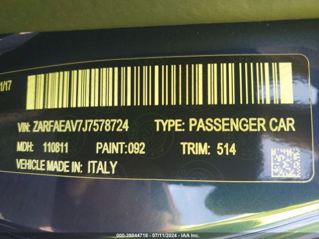ZARFAEAV7J7578724 Alfa Romeo Giulia Quadrifoglio Rwd