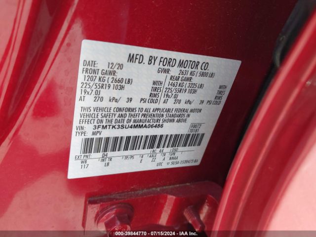 3FMTK3SU4MMA06486 Ford Mustang Mach-e Premium
