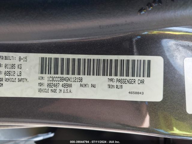 1C3CCCBB4GN112158 Chrysler 200 S
