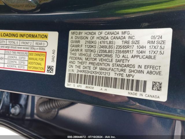 2HKRS3H2XSH301213 Honda CR-V LX