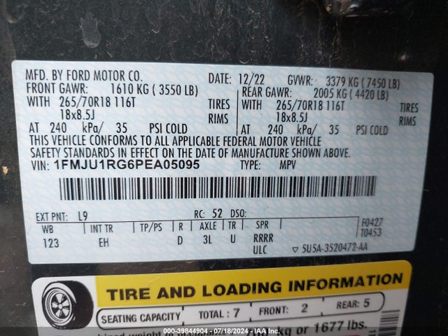 Ford Expedition Timberline 2023 1FMJU1RG6PEA05095 Image 9