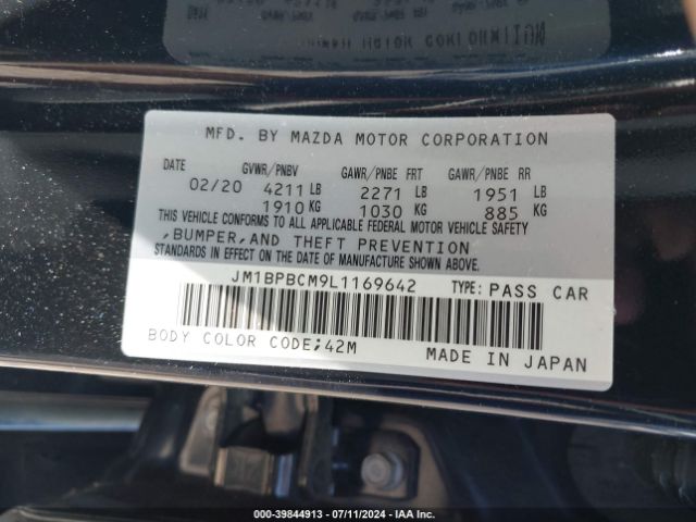 JM1BPBCM9L1169642 Mazda Mazda3 Select Package
