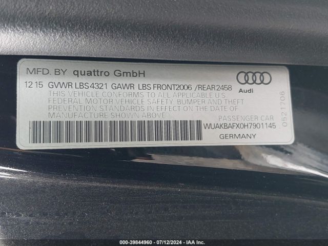 WUAKBAFX0H7901145 Audi R8 5.2 V10 Plus