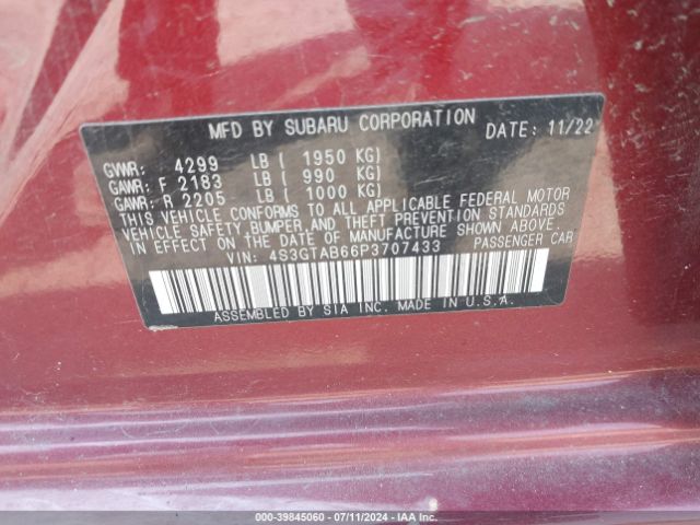 4S3GTAB66P3707433 Subaru Impreza Base 5-door