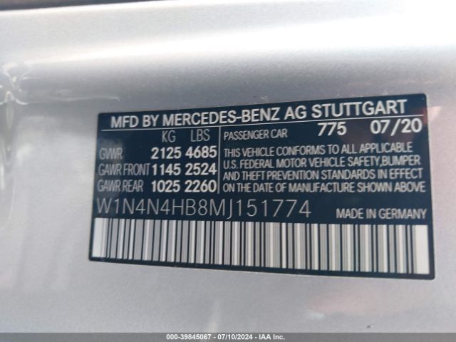 W1N4N4HB8MJ151774 Mercedes-Benz Gla 250 4matic