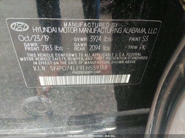 Hyundai ELANTRA SE 2020 5NPD74LF9LH559168 Image 9