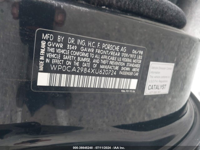 1999 PORSCHE BOXSTER WP0CA2984XU620724 Photo 8