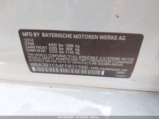 WBA3B1C54FP831566 BMW 320i