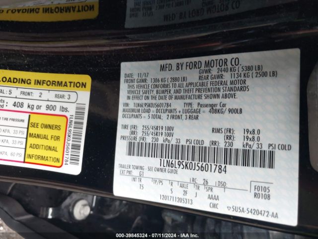 1LN6L9SK0J5601784 Lincoln Continental Select