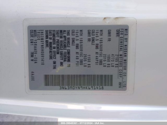 3N63M0YN9HK691418 Chevrolet City Express 1ls