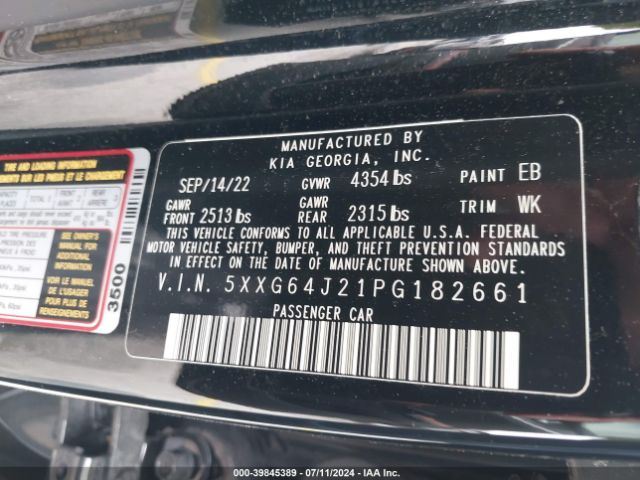 5XXG64J21PG182661 KIA K5 Gt-line