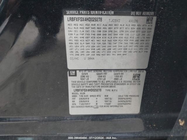 LRBFXFSX4HD029278 Buick Envision Premium Ii