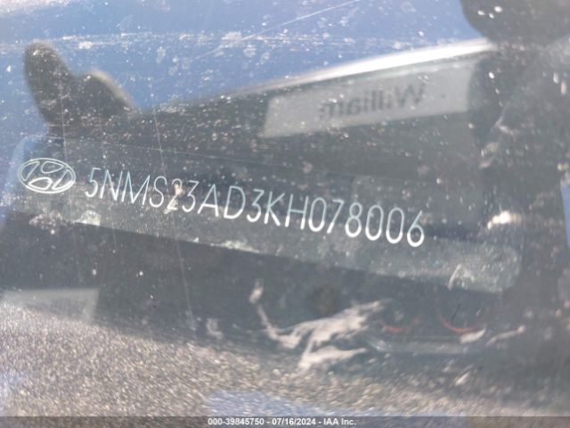 5NMS23AD3KH078006 Hyundai Santa Fe Se