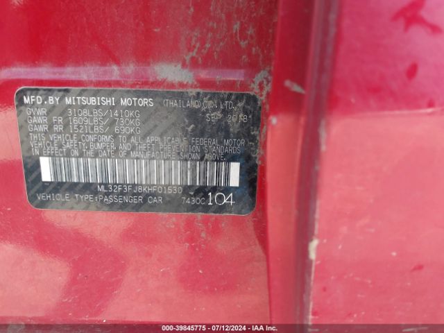 ML32F3FJ8KHF01530 Mitsubishi Mirage G4 Es