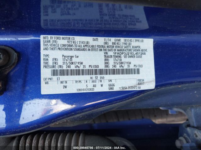 1FADP3J21EL451268 Ford Focus Titanium