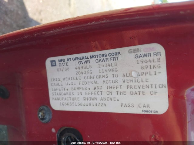 1988 CADILLAC SEVILLE 1G6KS5158JU813724 Photo 8