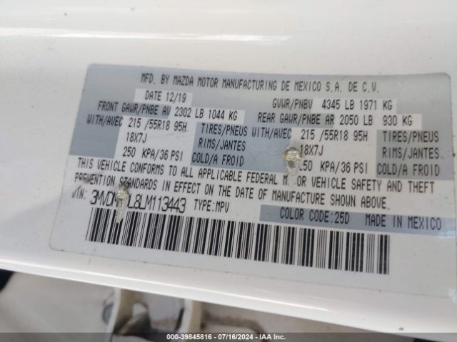 3MVDMBDL8LM113443 Mazda Cx-30 Preferred Package