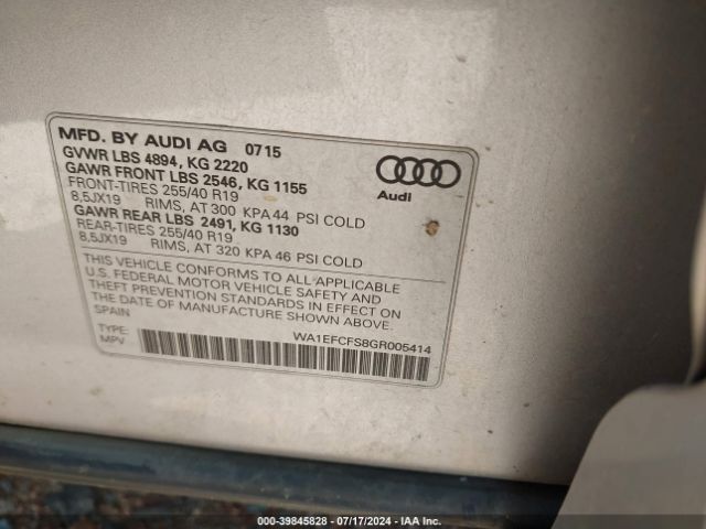 WA1EFCFS8GR005414 Audi Q3 2.0t Premium Plus