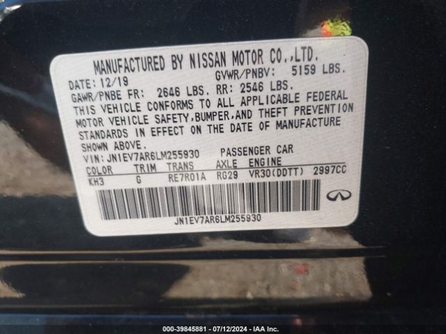 JN1EV7AR6LM255930 Infiniti Q50 Edition 30 Awd