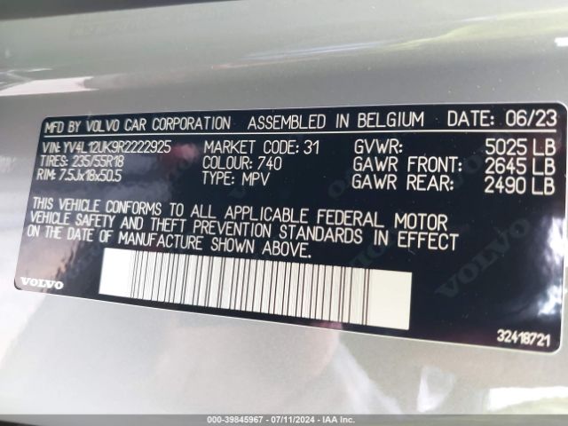 YV4L12UK9R2222925 Volvo Xc40 B5 Core Dark Theme