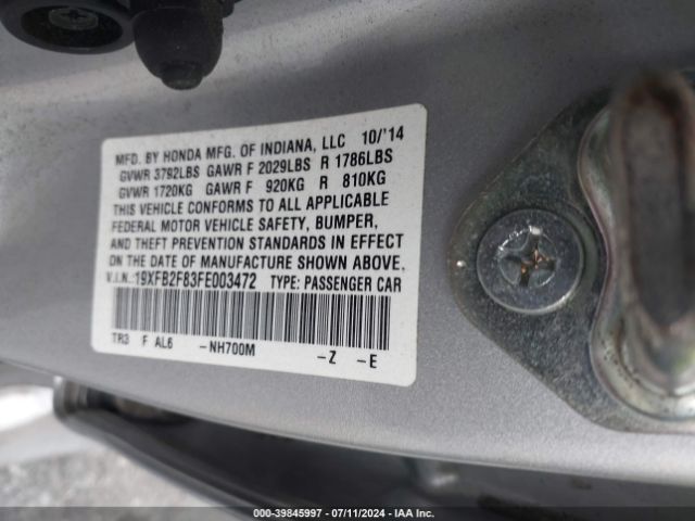 19XFB2F83FE003472 Honda CIVIC EX