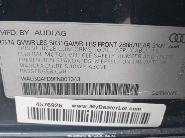 2015 AUDI A8 L WAU3GAFD9FN001343 Photo 8