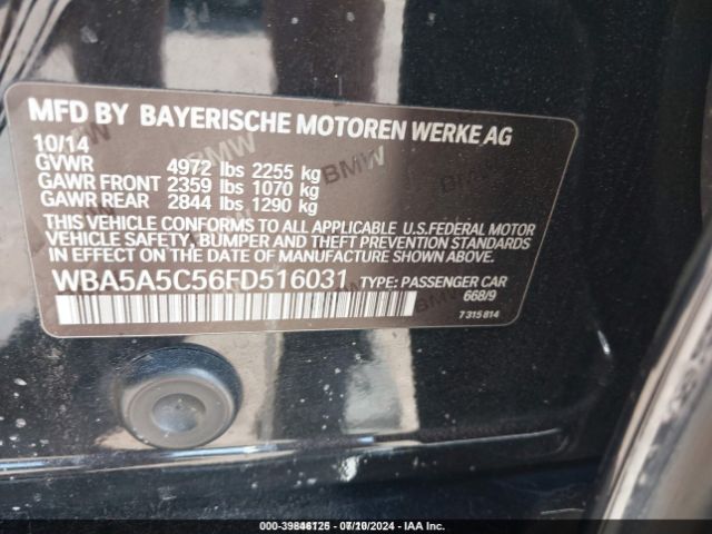 2015 BMW 528I WBA5A5C56FD516031 Photo 8