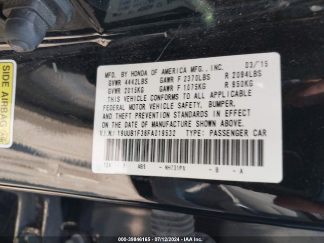 19UUB1F36FA019532 Acura TLX