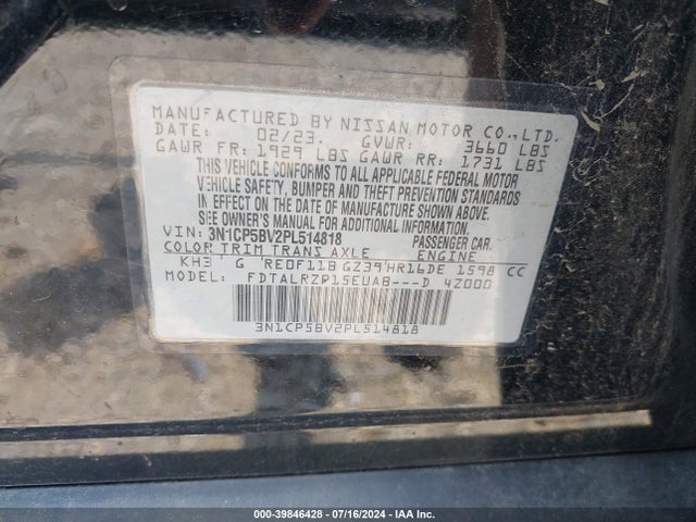 Nissan Kicks S Xtronic Cvt 2023 3N1CP5BV2PL514818 Image 9