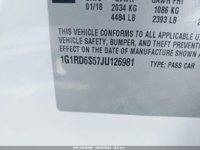 Chevrolet Volt Premier 2018 1G1RD6S57JU126981 Image 9