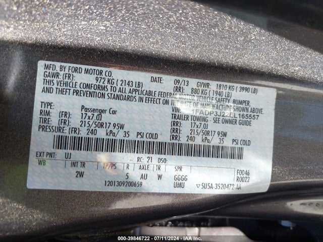 Ford Focus Titanium 2014 1FADP3J22EL165557 Image 9
