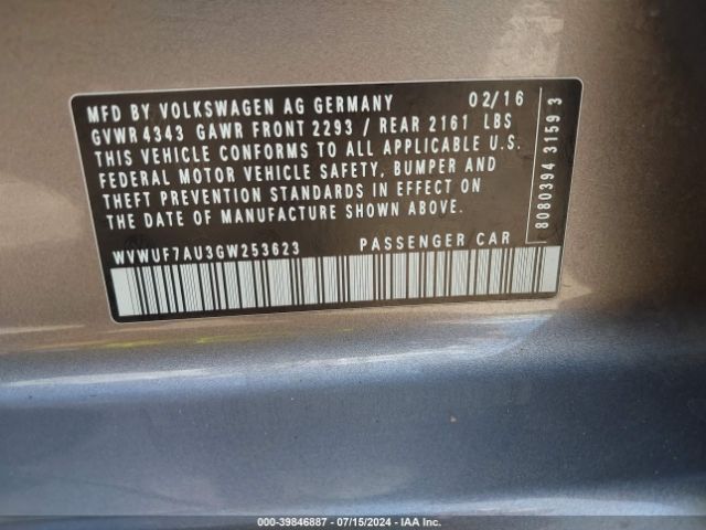 WVWUF7AU3GW253623 Volkswagen Golf R 4-door