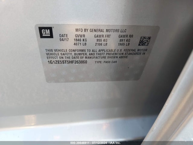 Chevrolet MALIBU 1LT 2017 1G1ZE5ST5HF263860 Image 9