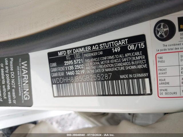 WDDHH8JB5GB255287 Mercedes-Benz E 350 4matic