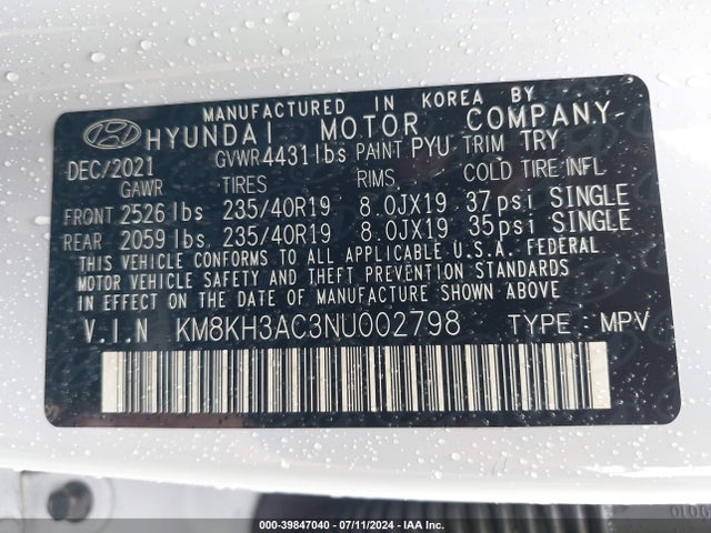 Hyundai KONA N 2022 KM8KH3AC3NU002798 Image 9