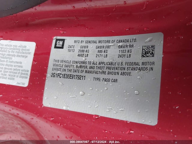 Chevrolet Camaro 2lt 2014 2G1FC1E36E9179211 Image 9