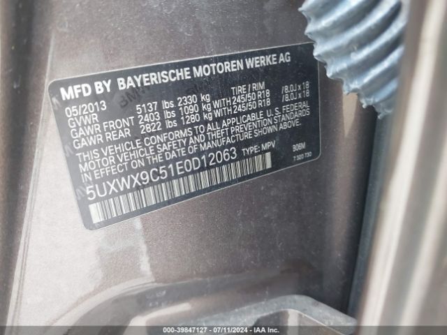 5UXWX9C51E0D12063 BMW X3 Xdrive28i