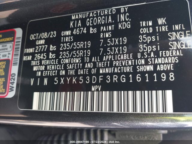 5XYK53DF3RG161198 KIA Sportage Sx-prestige