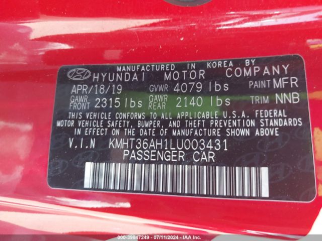 KMHT36AH1LU003431 Hyundai VELOSTER N