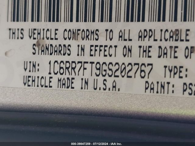 1C6RR7FT9GS202767 RAM 1500 Tradesman