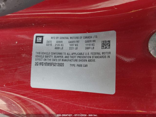 2G1FG1EW9F9213920 Chevrolet Camaro 1ss