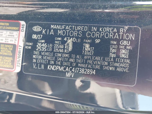 KIA Sportage Lx 2018 KNDPMCAC4J7382894 Image 9