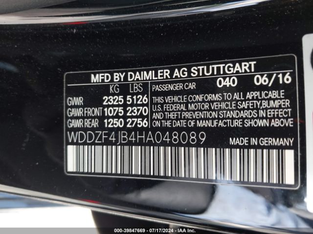 WDDZF4JB4HA048089 Mercedes-Benz E 300
