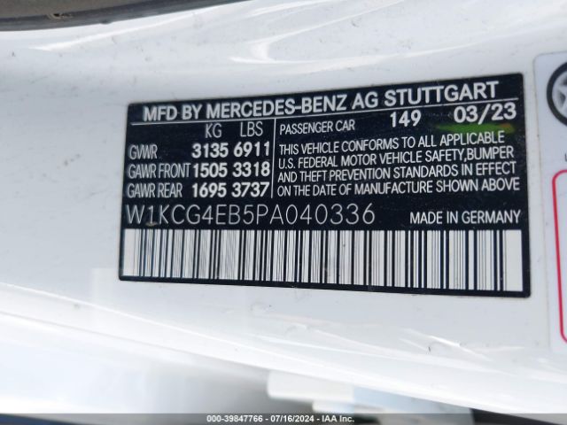 W1KCG4EB5PA040336 Mercedes-Benz Eqs 580 4matic