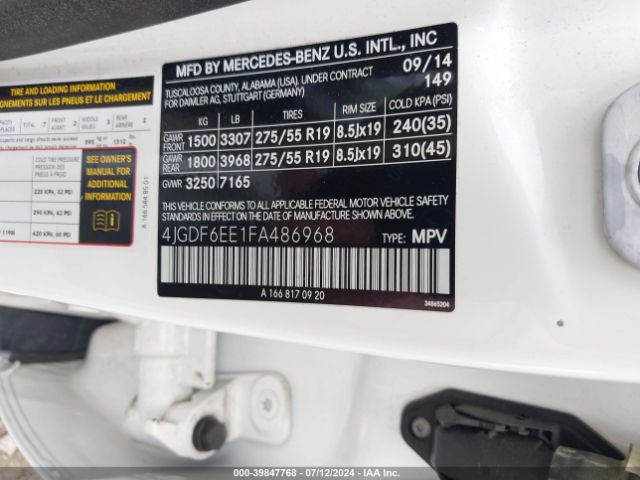 4JGDF6EE1FA486968 Mercedes-Benz Gl 450 4matic
